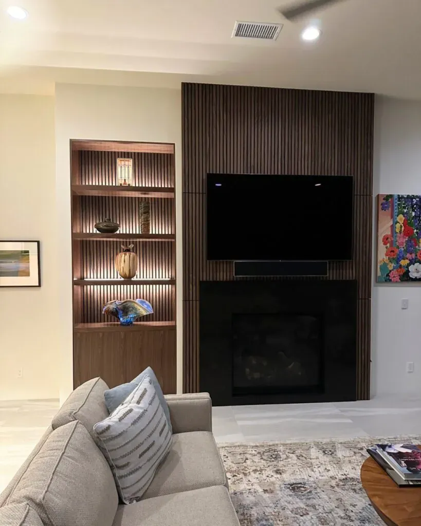 Bookshelves Next to Fireplace Ideas